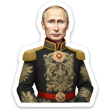 vladimir putin in Romanov dress, full total body sticker