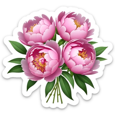 elegant bouquet of pink peonies sticker
