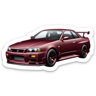 dark burgundy Nissan Skyline sticker