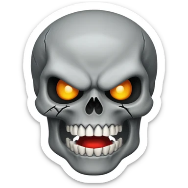 Angry skull sticker
