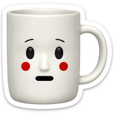 cute mug simplepattern no face sticker