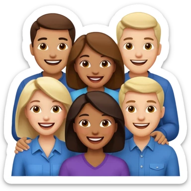 6 people two of them are women and of them are men  sticker