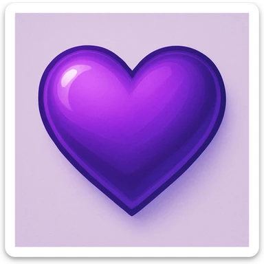 purple heart with a gradient, digital illustration, vibrant colors, detailed, gpt-image style sticker