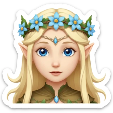 A pale blue eye blonde elf fairy goddess sticker