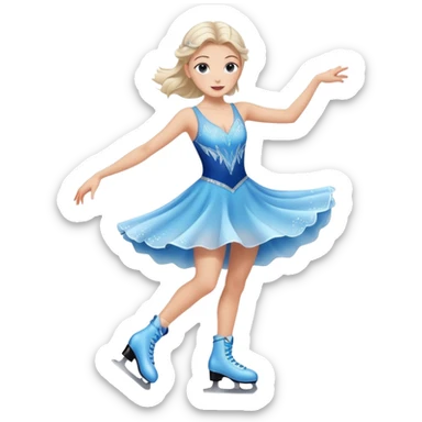 buz pıstının ustunde kayan,yarısma ıcın elbıse gıymıs ve artıstık hareketler yapan kadın emojısı  sticker