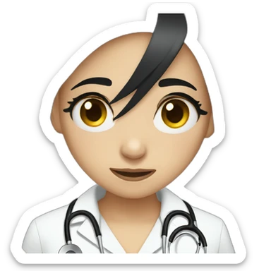 doctor girl with dark hair crying tears sticker