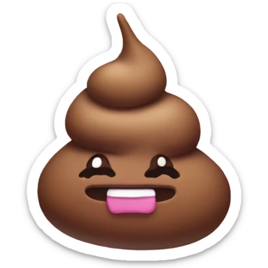 a pink poop  sticker