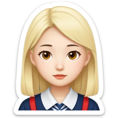 Chinese girl in school uniform sticker