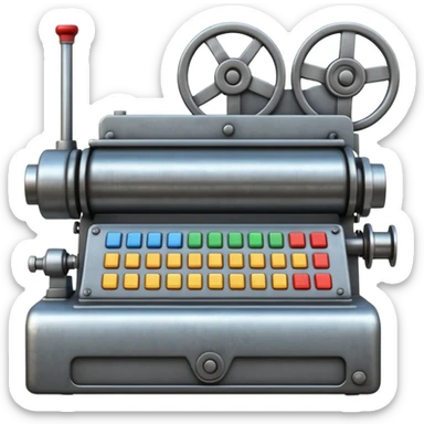 very big machinery or machine system with many buttons sticker
