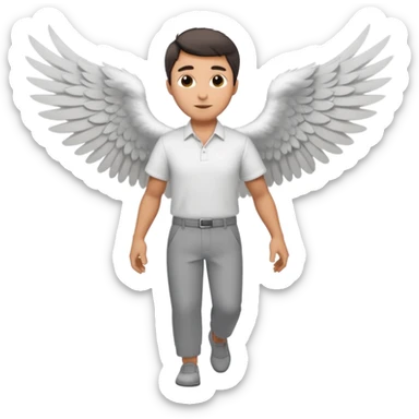 A man flying with wings in shert and pants sticker