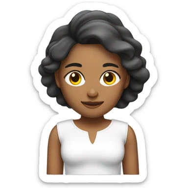 Mujer de cabello  oscuro y piel blanca haciendo ejercicio  sticker