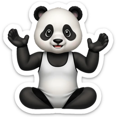 flexing panda bear with tanktop sticker