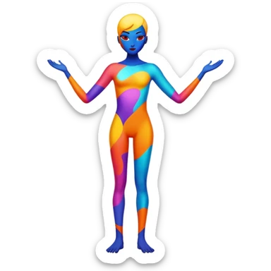 Abstract colorful shoLa Creatura full bodyy  sticker