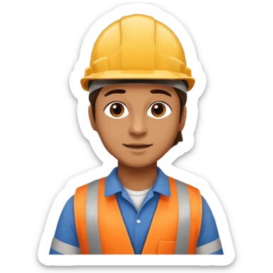Worker with pallet in port area, import. sticker