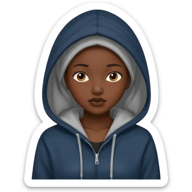 Hooded Street Walker black woman  sticker