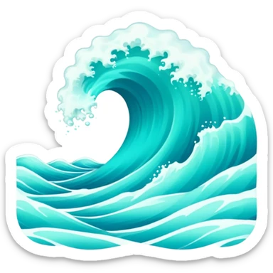 Ocean wave with Ukrainian text "Хвиля" sticker