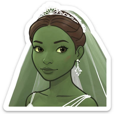 Brown skin lady in a wedding dress sticker