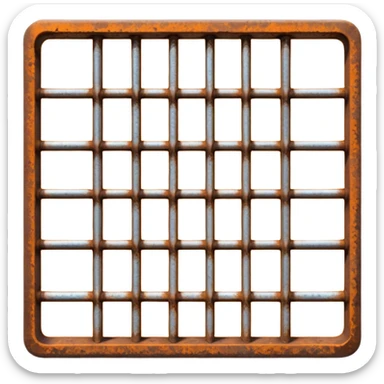 Rusting Metal Grate, seamless, top down perspective, in the style of gritty realism sticker