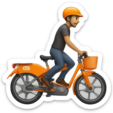 Courier on an orange bike sticker