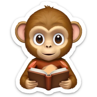Monkey with book sticker