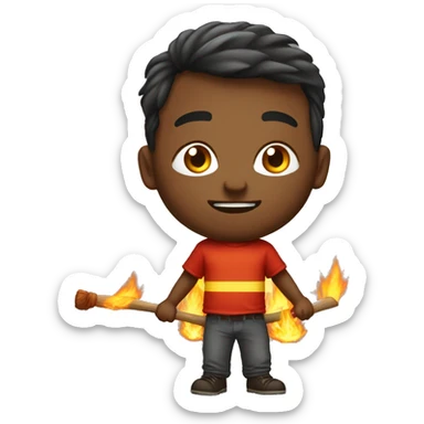 Balança com fogo encima sticker