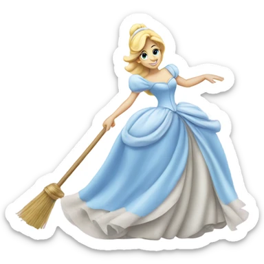 Cinderella sweeps away sticker