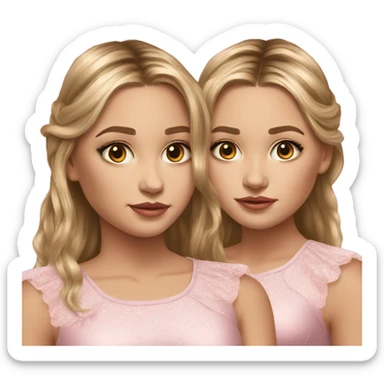 hyperrealistic drawing Olsen Twins in dresses sticker