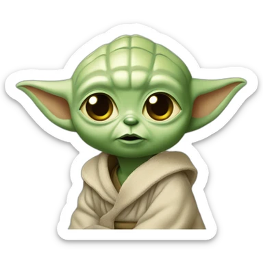 Bébé yoda qui boit une vie  sticker