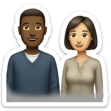 two people talk sticker