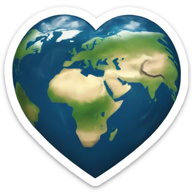 heart shaped earth sticker