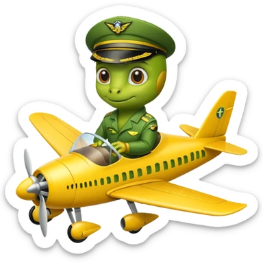 gecko pilot riding yellow plane sticker