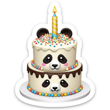 panda birthday cake sticker