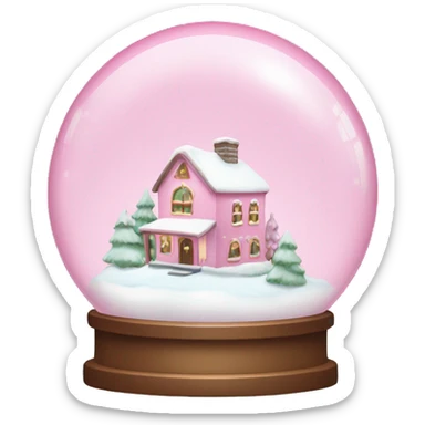 Pastel pink snow globe sticker