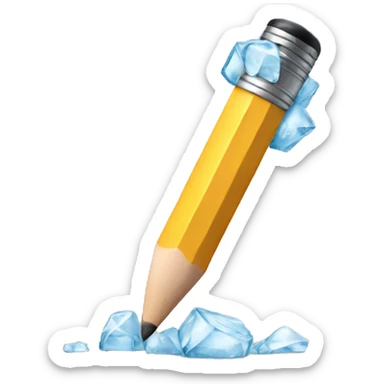 pencil emoji with ice sticker