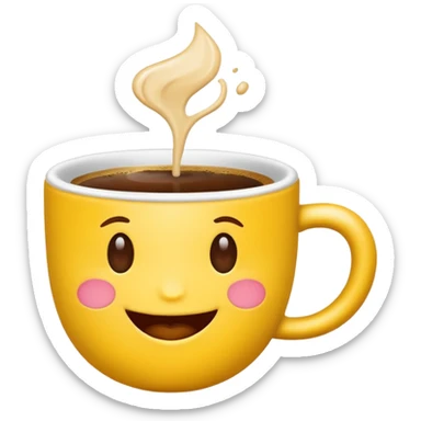 Emoji sipping coffee sticker