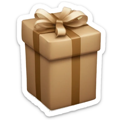 Light brown Christmas present sticker