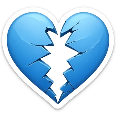 Emoji de corazón azul roto ala mitad  sticker