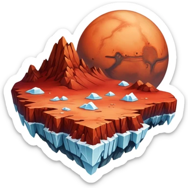 Mars with polar ice caps sticker