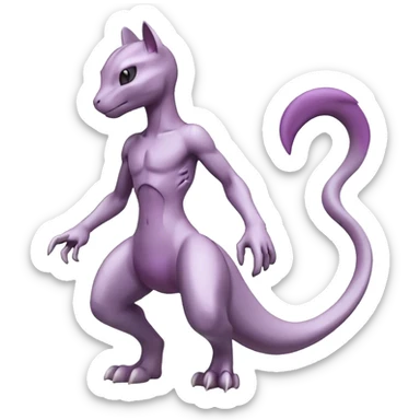  Cool Edgy Shiny Legendary Mewtwo-Digimon-hybrid full body sticker
