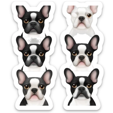 black and white french bulldog sticker