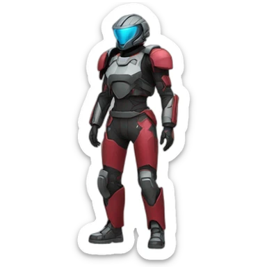 futuristic Autonomous Combat armored colored crimson pants sticker