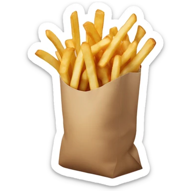 Hand with fries that’s about to put it in a bag sticker