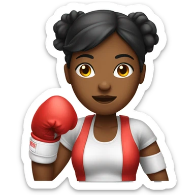 A black woman with boxing gloves sticker