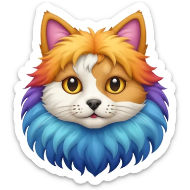 cat and dog one body sticker