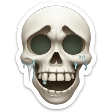 Crying skull with tears sticker