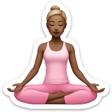 yoga girl in pink suit  sticker