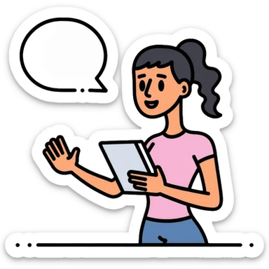 teacher explaining lesson sticker