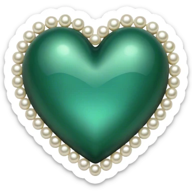dark emerald pearl heart sticker