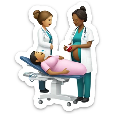 pregnant women having blood drawn sticker