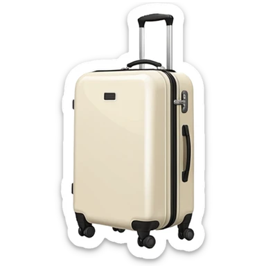 aesthetic ivory minimal carry-on suitcase with wheels sticker